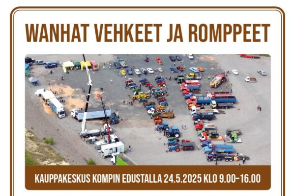 Wanhat vehkeet ja romppeet 24.5. klo 9.00-14.00 Kauppakeskus Kompin alueella