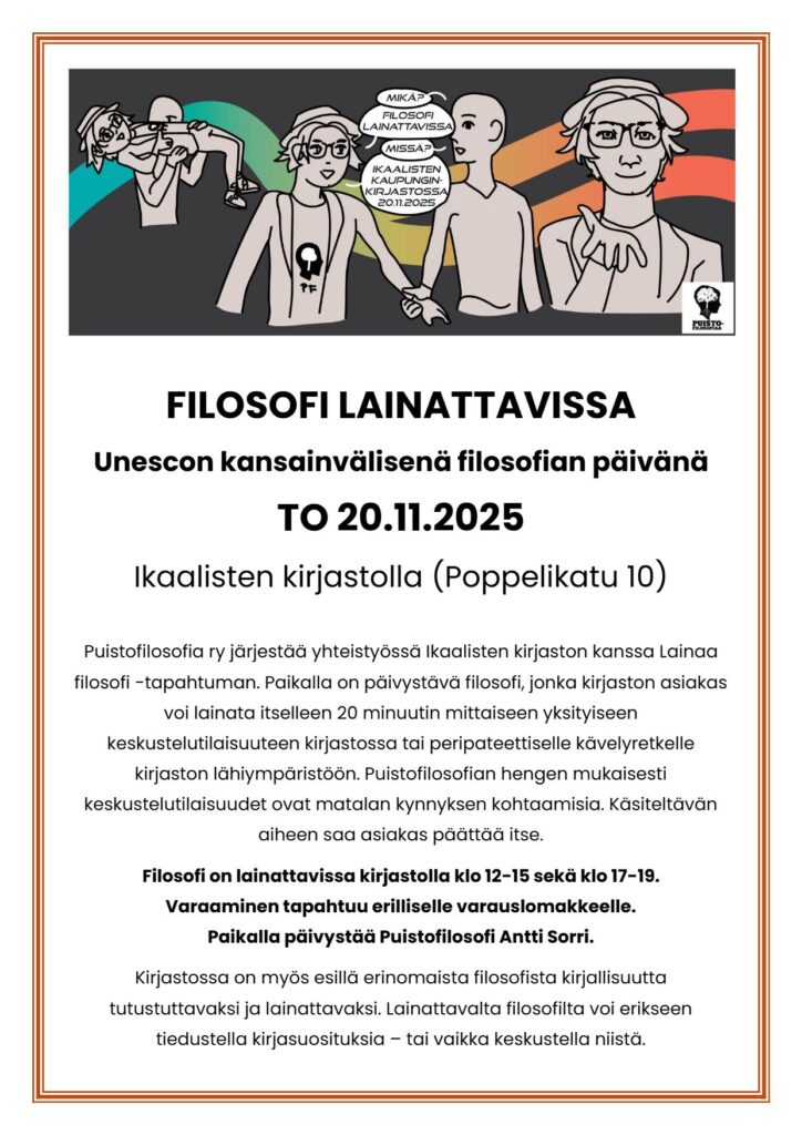 Filosofi lainattavissa kirjastolla to 20.11.2025