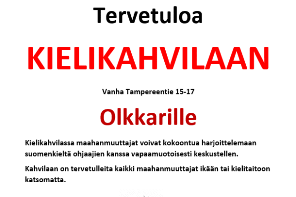 Kielikahvila maahanmuuttajille