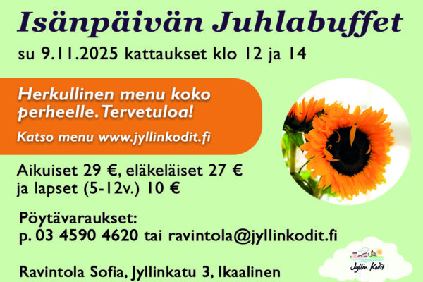 Ravintola Sofian Isänpäivän Juhlabuffet