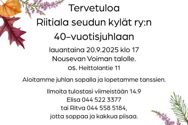 Riitialan seudun kylät ry:n 40-vuotisjuhla