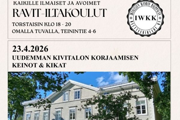 RAVIT-iltakoulut: Uudemman kivitalon korjaamisen keinot & kikat