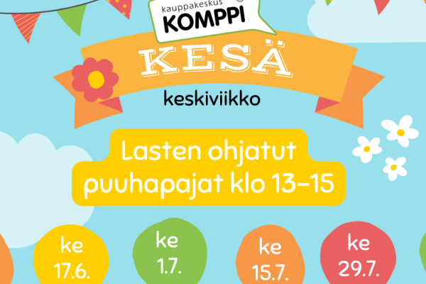 Kompin kesäkeskiviikon lasten puuhapaja, kangaskassin kuvioiminen